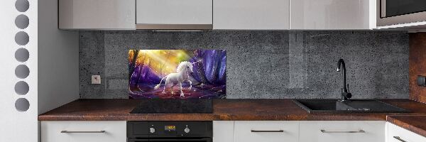 Pannello paraschizzi cucina con stampa a tema unicorno
