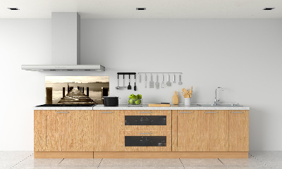 Pannello paraschizzi cucina in finitura effetto legno Molo