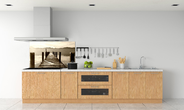 Pannello paraschizzi cucina in finitura effetto legno Molo