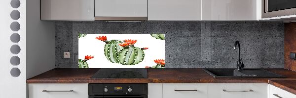 Pannello retrocucina con stampa a motivo cactus