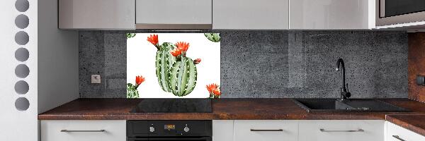 Pannello retrocucina con stampa a motivo cactus