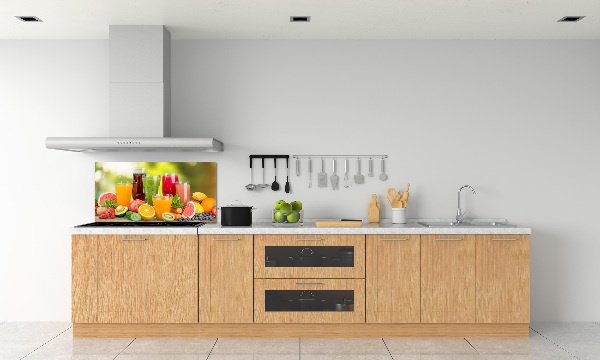 Rivestimento parete cucina con motivo a succhi di frutta