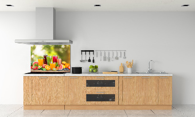 Rivestimento parete cucina con motivo a succhi di frutta