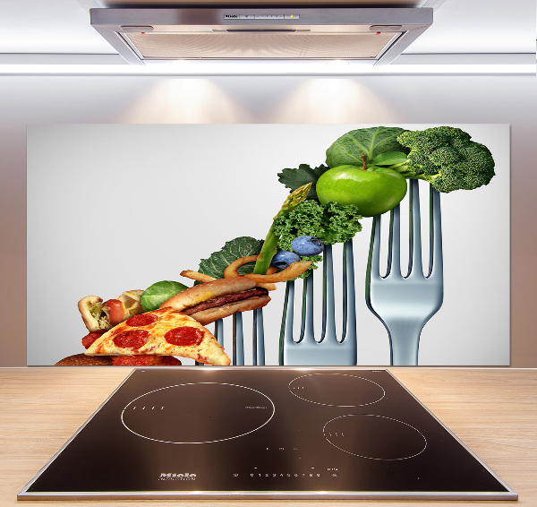 Pannello retrocucina con motivo «Progressi nella dieta»