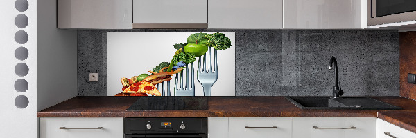 Pannello retrocucina con motivo «Progressi nella dieta»