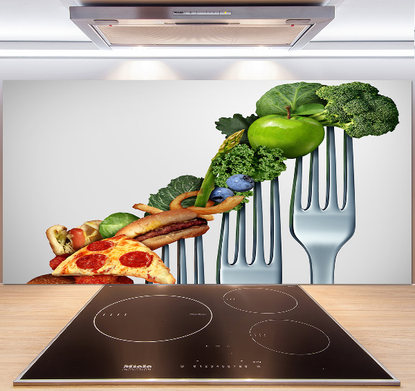 Pannello retrocucina con motivo «Progressi nella dieta»