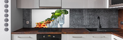 Pannello retrocucina con motivo «Progressi nella dieta»