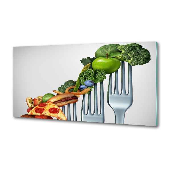 Pannello retrocucina con motivo «Progressi nella dieta»