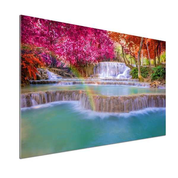 Rivestimento parete cucina con motivo «Cascata nella foresta»