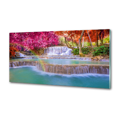 Rivestimento parete cucina con motivo «Cascata nella foresta»