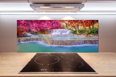 Rivestimento parete cucina con motivo «Cascata nella foresta»