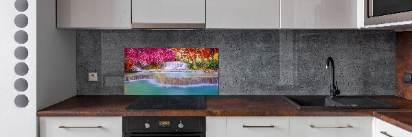 Rivestimento parete cucina con motivo «Cascata nella foresta»