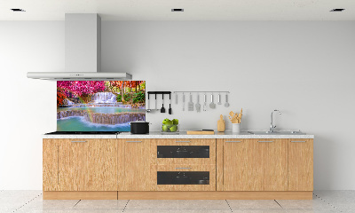 Rivestimento parete cucina con motivo «Cascata nella foresta»