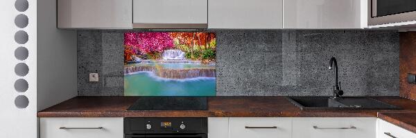 Rivestimento parete cucina con motivo «Cascata nella foresta»