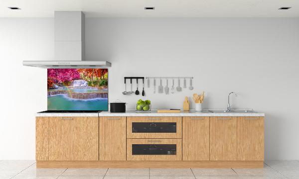 Rivestimento parete cucina con motivo «Cascata nella foresta»