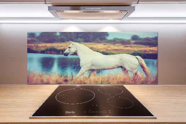 Rivestimento parete cucina con motivo Lago del Cavallo Bianco