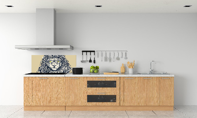 Pannello retrocucina con decorazione a tema leone in stile hipster