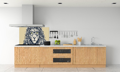 Pannello retrocucina con decorazione a tema leone in stile hipster