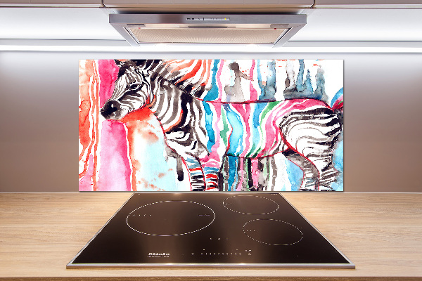 Pannello paraschizzi cucina con motivo a zebra colorata