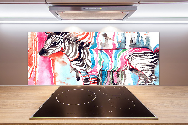 Pannello paraschizzi cucina con motivo a zebra colorata