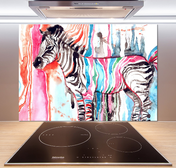 Pannello paraschizzi cucina con motivo a zebra colorata