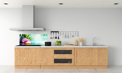 Rivestimento parete cucina con motivo orchidea di bambù