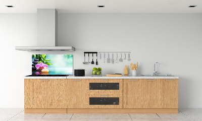 Rivestimento parete cucina con motivo orchidea di bambù