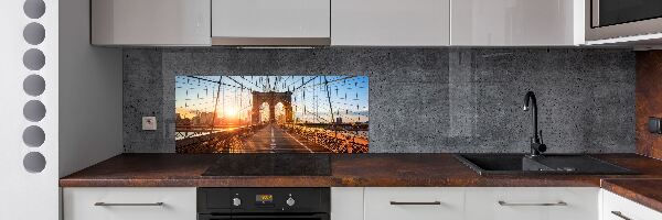 Pannello paraschizzi cucina con stampa del Ponte di Brooklyn