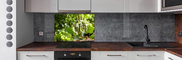 Pannello retrocucina con motivo di vino bianco e frutta