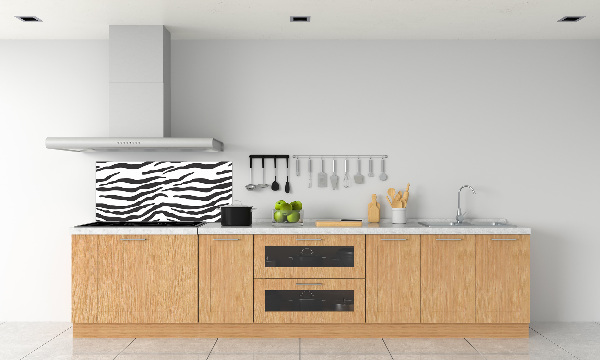 Rivestimento parete cucina con motivo a strisce zebrato