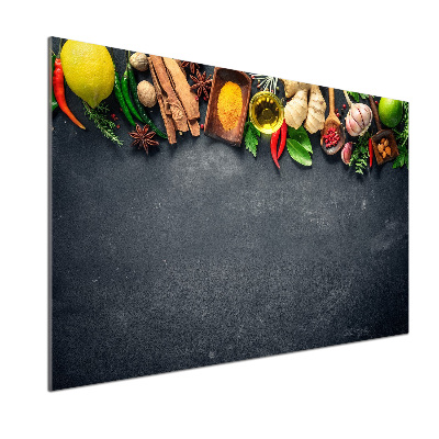 Pannello retrocucina con motivo di erbe aromatiche e spezie