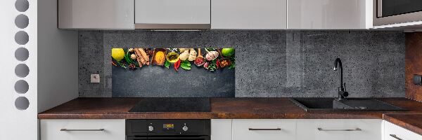 Pannello retrocucina con motivo di erbe aromatiche e spezie