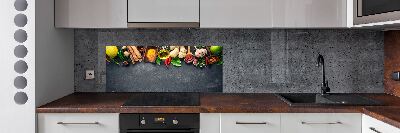 Pannello retrocucina con motivo di erbe aromatiche e spezie