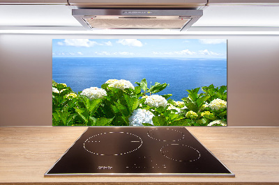 Pannello paraschizzi cucina con motivo floreale ispirato alla riva del mare