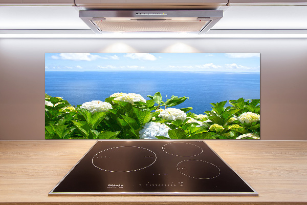 Pannello paraschizzi cucina con motivo floreale ispirato alla riva del mare