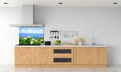 Pannello paraschizzi cucina con motivo floreale ispirato alla riva del mare