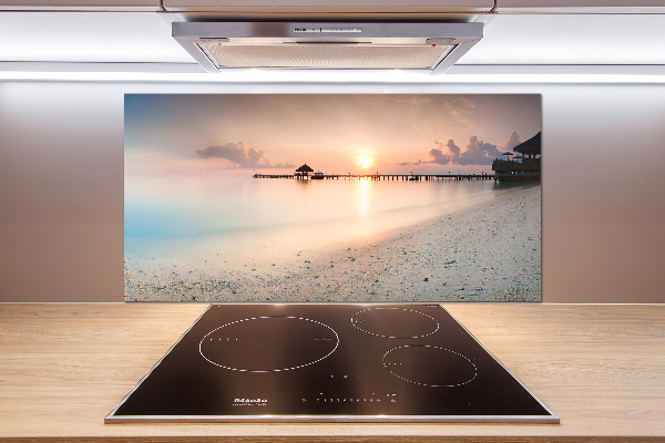 Rivestimento parete cucina con motivo Spiaggia delle Maldive