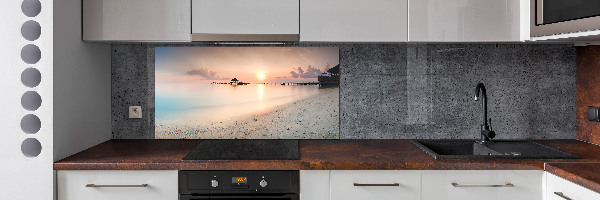 Rivestimento parete cucina con motivo Spiaggia delle Maldive