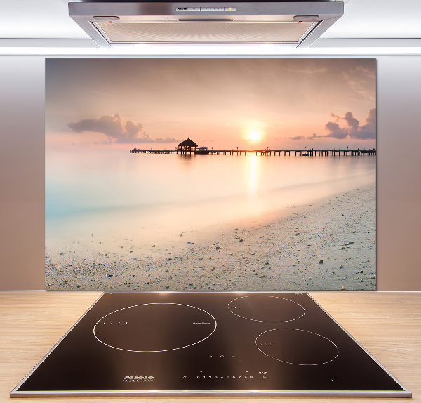 Rivestimento parete cucina con motivo Spiaggia delle Maldive