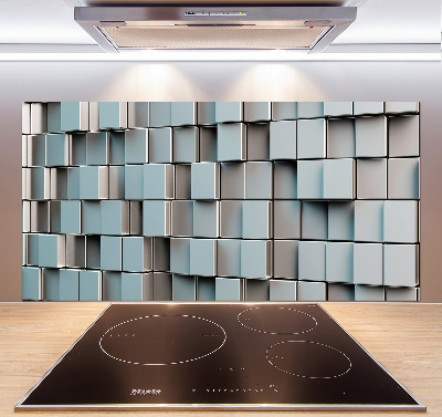 Pannello retrocucina con motivo a muro di cubi