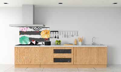 Pannello retrocucina con motivo di ombrelli colorati