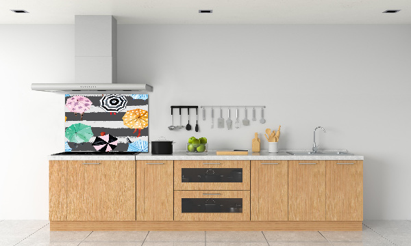 Pannello retrocucina con motivo di ombrelli colorati