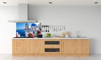 Pannello retrocucina con stampa del paesaggio di Santorini, Grecia