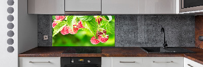 Pannello retrocucina con stampa raffigurante lamponi in giardino