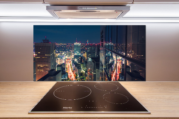 Pannello paraschizzi cucina con stampa ispirata a Tokyo, Giappone