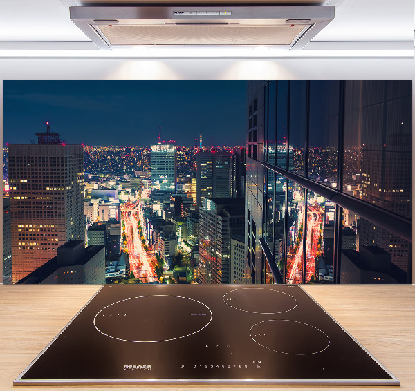 Pannello paraschizzi cucina con stampa ispirata a Tokyo, Giappone