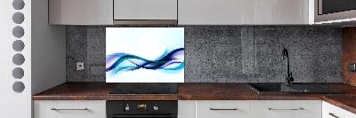 Pannello paraschizzi cucina con motivo a onde astratte