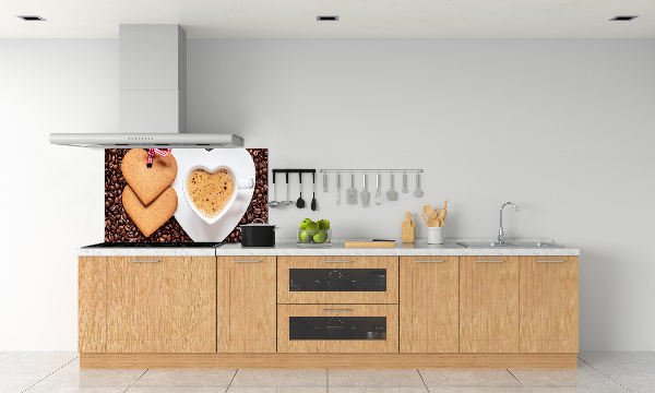 Pannello paraschizzi cucina con motivo caffè e pan di zenzero