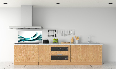Rivestimento parete cucina con motivo a onde astratte