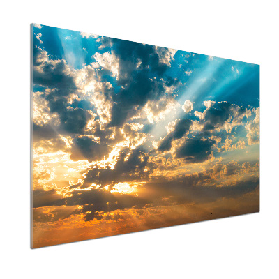 Rivestimento parete cucina con motivo 'Cielo al tramonto'